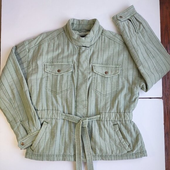 GAP Quilted Utility Chore Jacket Sage Green Cabincore Boho Rustic Size Small - Picture 7 of 13